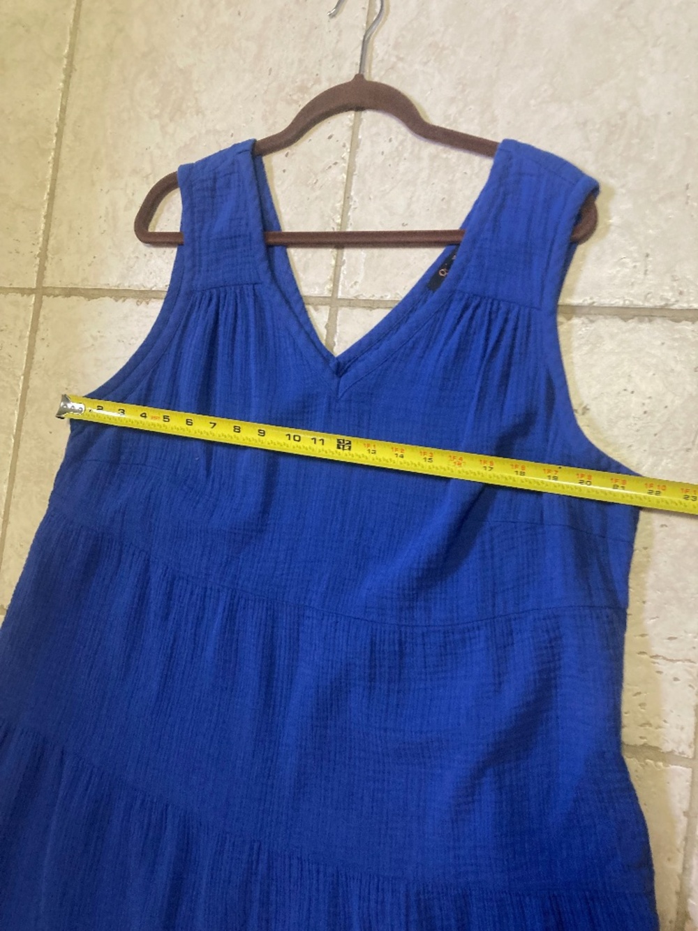 Quince 100% Organic Cotton Gauze Tiered Maxi Dress Orchid Blue Size 2X - Picture 4 of 8
